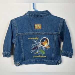 Vintage Bug Club Crawly Creatures Embroidered Toddler Jean Jacket 18 Months